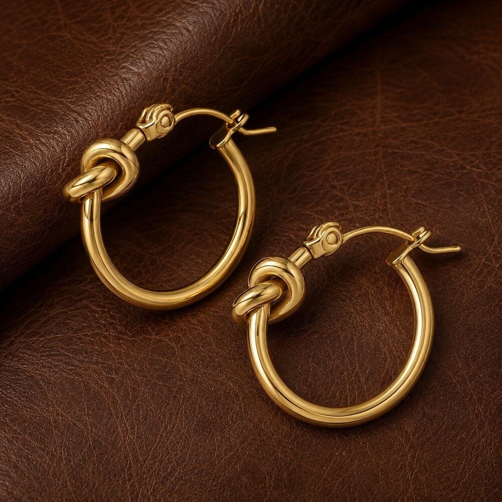 Knot Hoop Earrings Missoma Boho Geometric Chunky Minimalist Statement Y2K